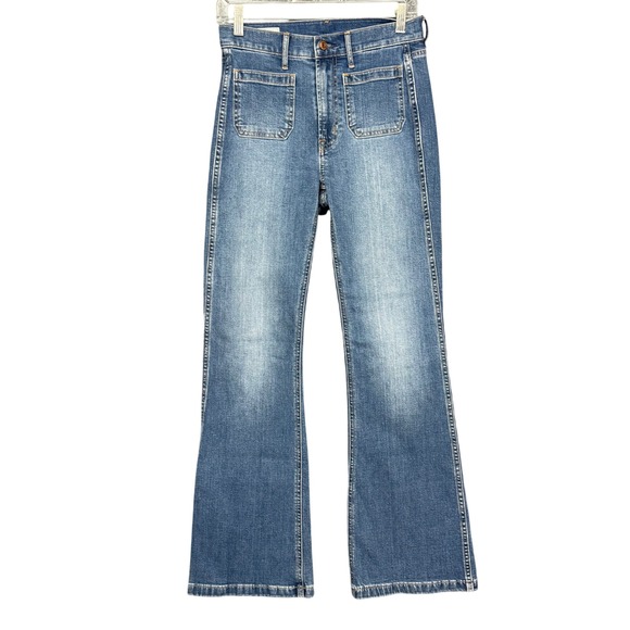 GAP Denim - Gap 70s Flare High Rise Jeans Womens 26 2 Medium Indigo Patch Pocket Denim